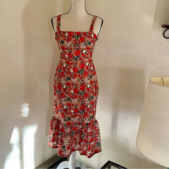 Lovers + Friends Under The Stars Midi Dress Rose Lace M - Picture 4 of 12